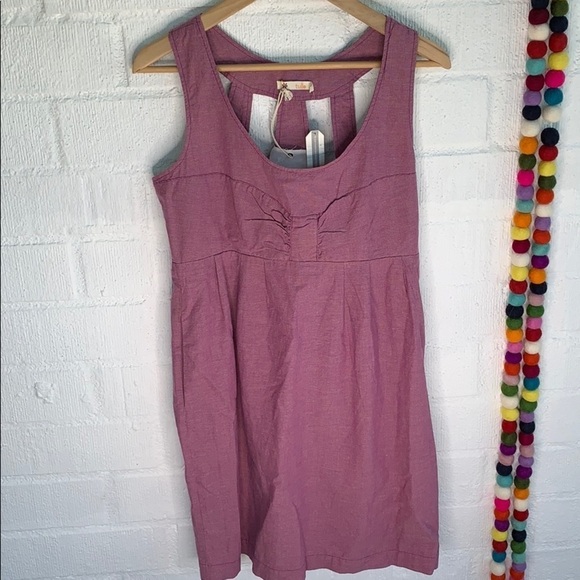 Anthropologie Dresses & Skirts - Anthropologie Tulle Linen Cotton Cut Out Scoop Neck Sleeveless Dress sz L